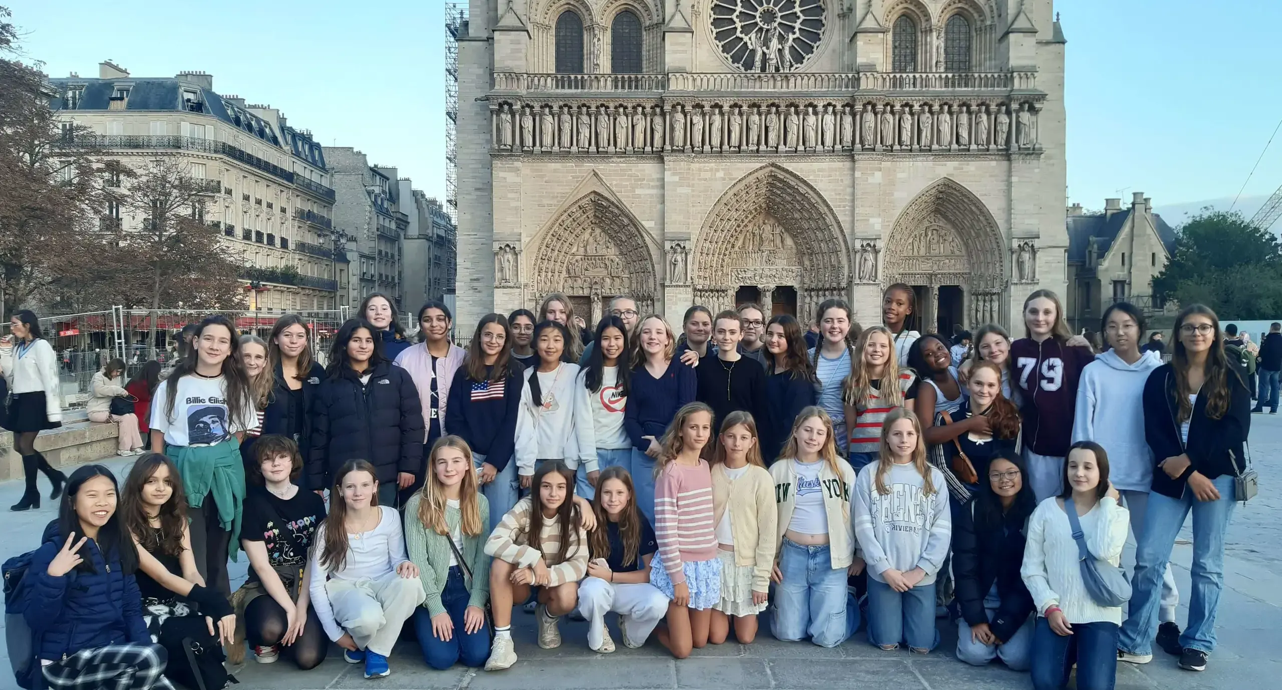 Students from private St Swithun's School for girls in Paris, France