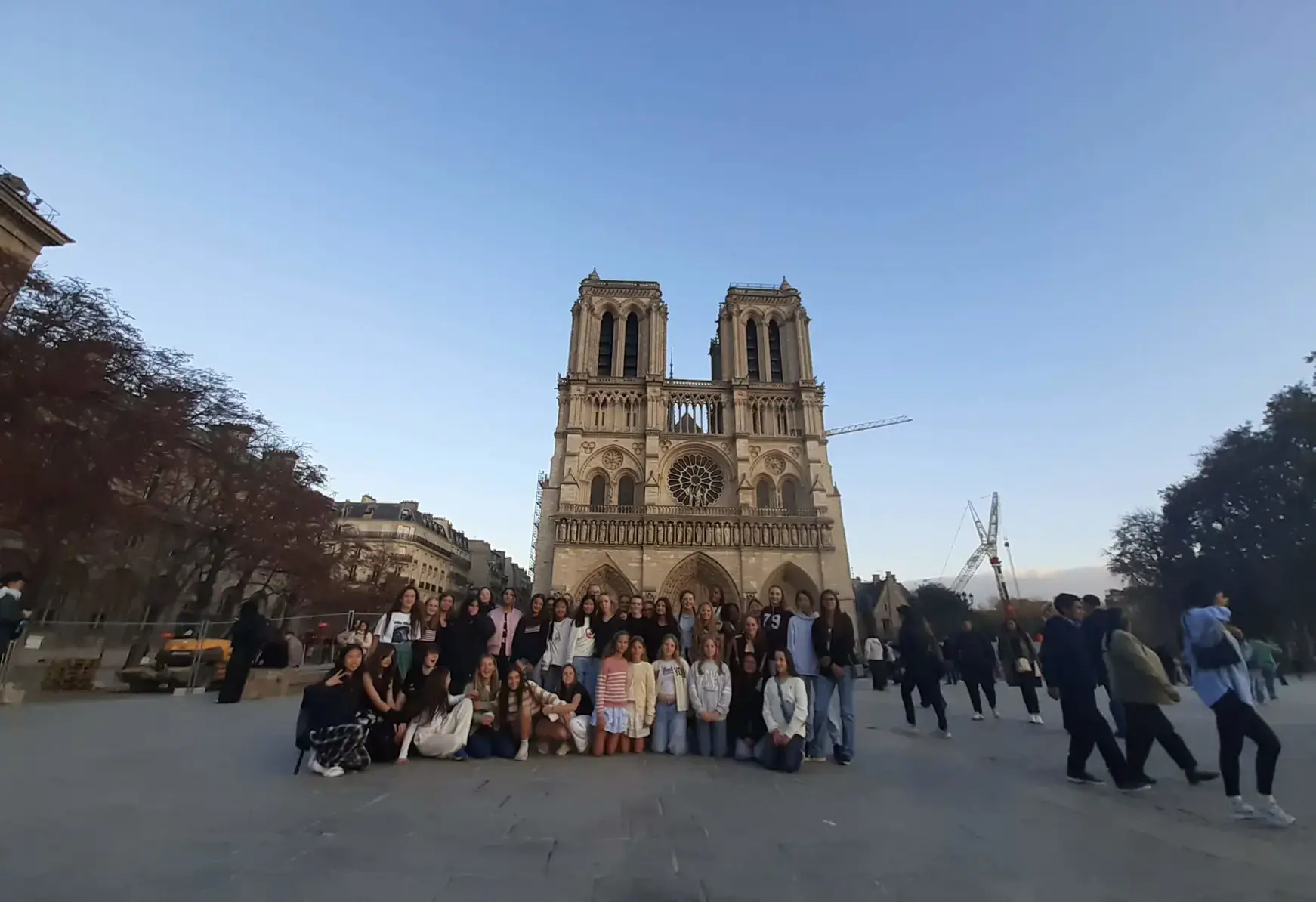Students from private St Swithun's School for girls in Paris, France
