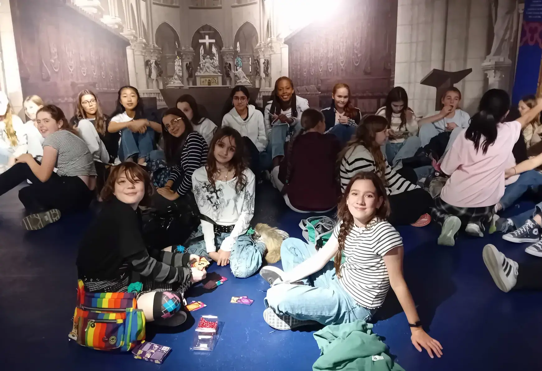 Students from private St Swithun's School for girls in Paris, France