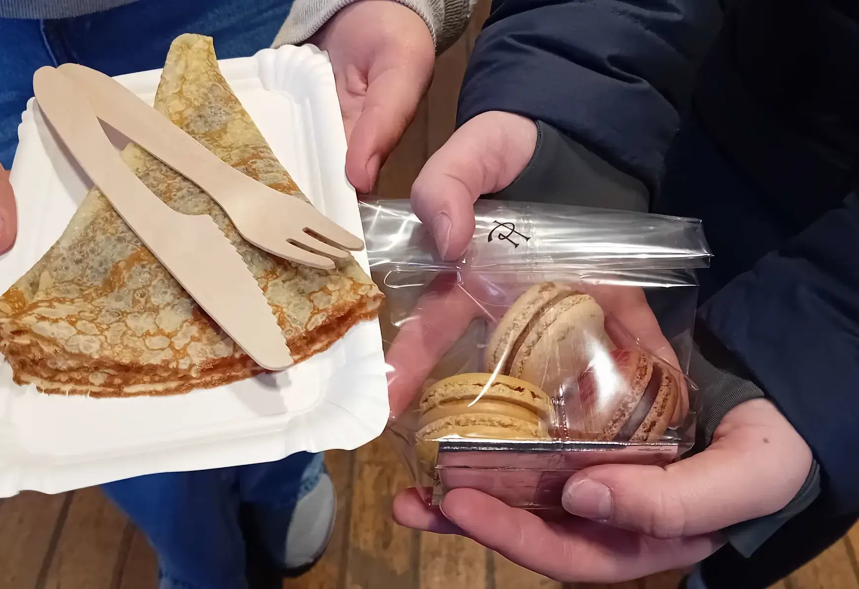 Students from private St Swithun's School for girls in Paris, France with food