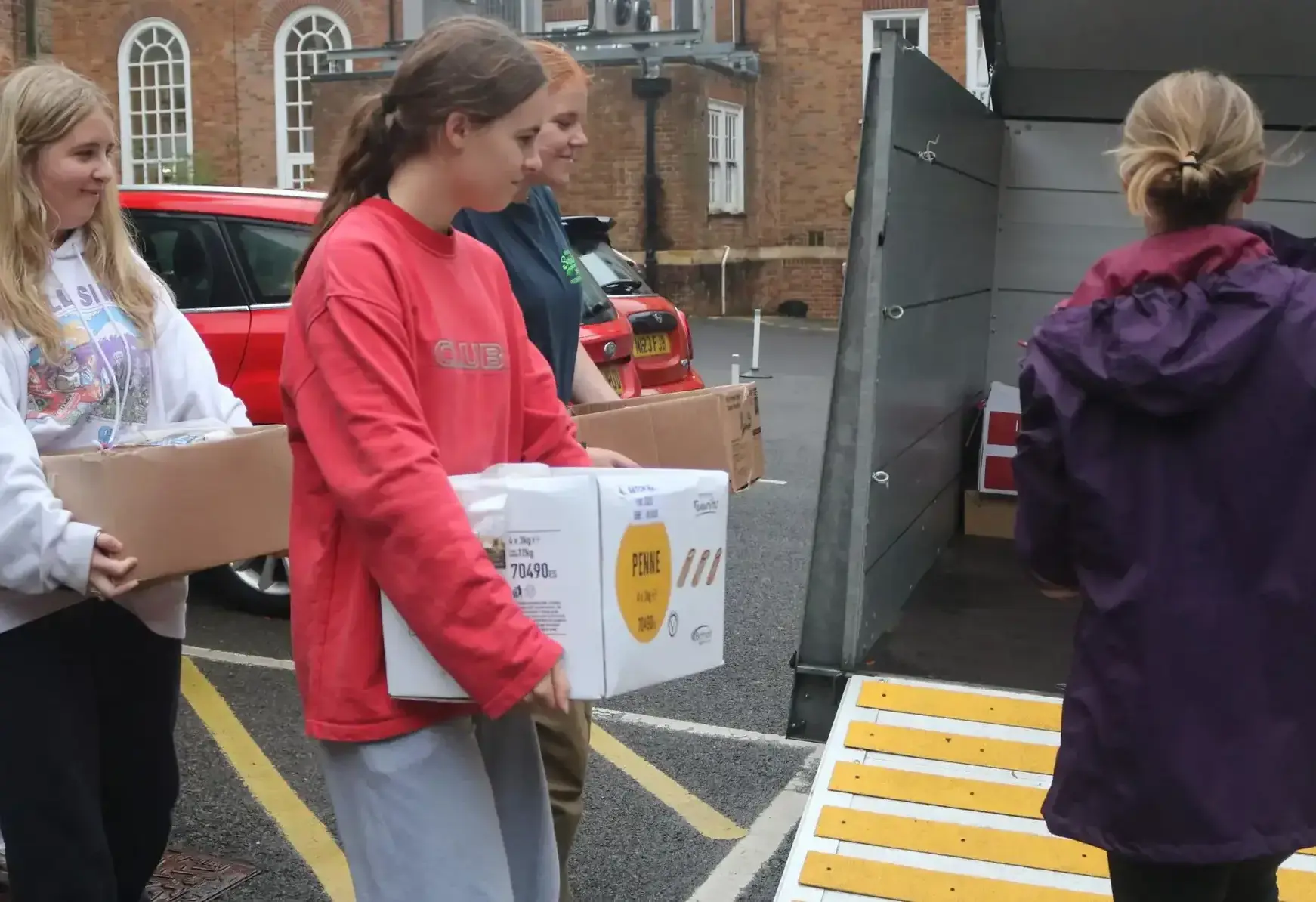 Students at St Swithun's School for girls in Hampshire donate to charity