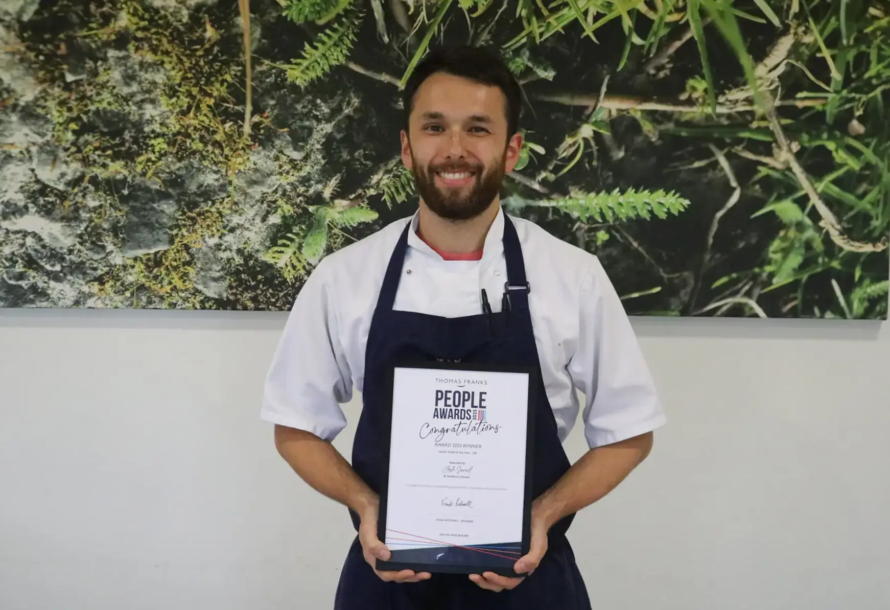 Award winning Chef at St Swithun's private school for girls in Hampshire in school canteen