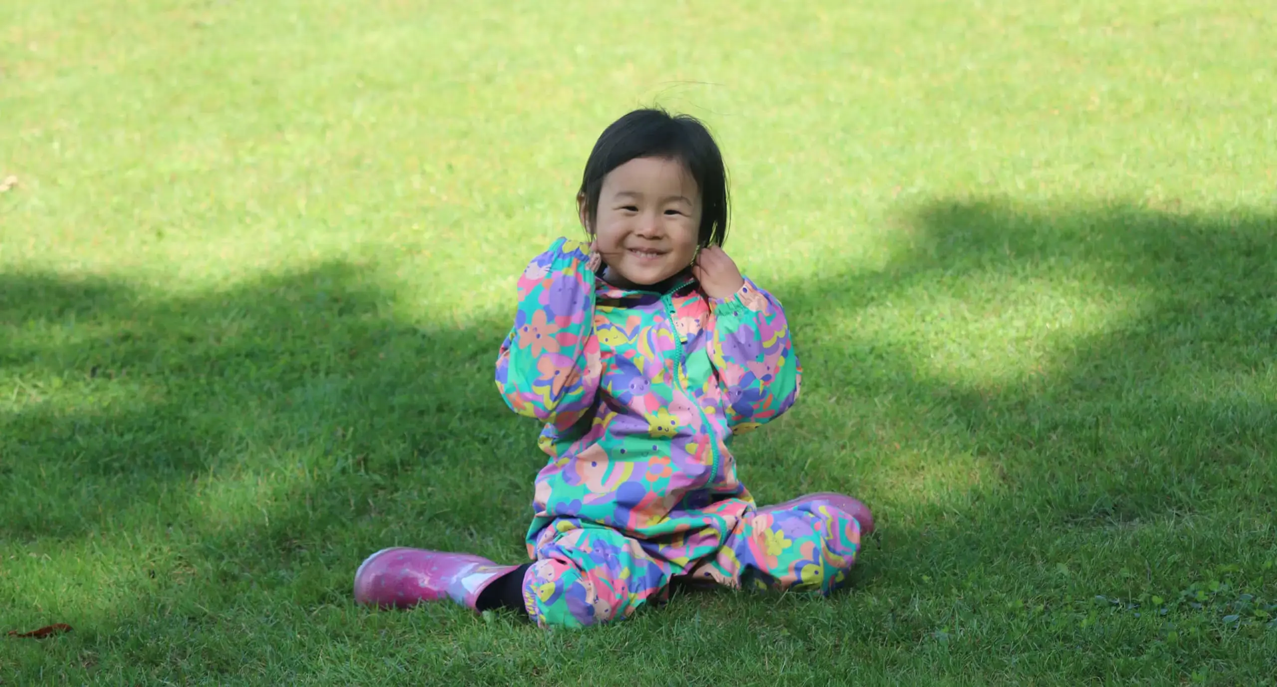 Pre-School pupil in the school grounds at St Swithun's, a private school in Winchester