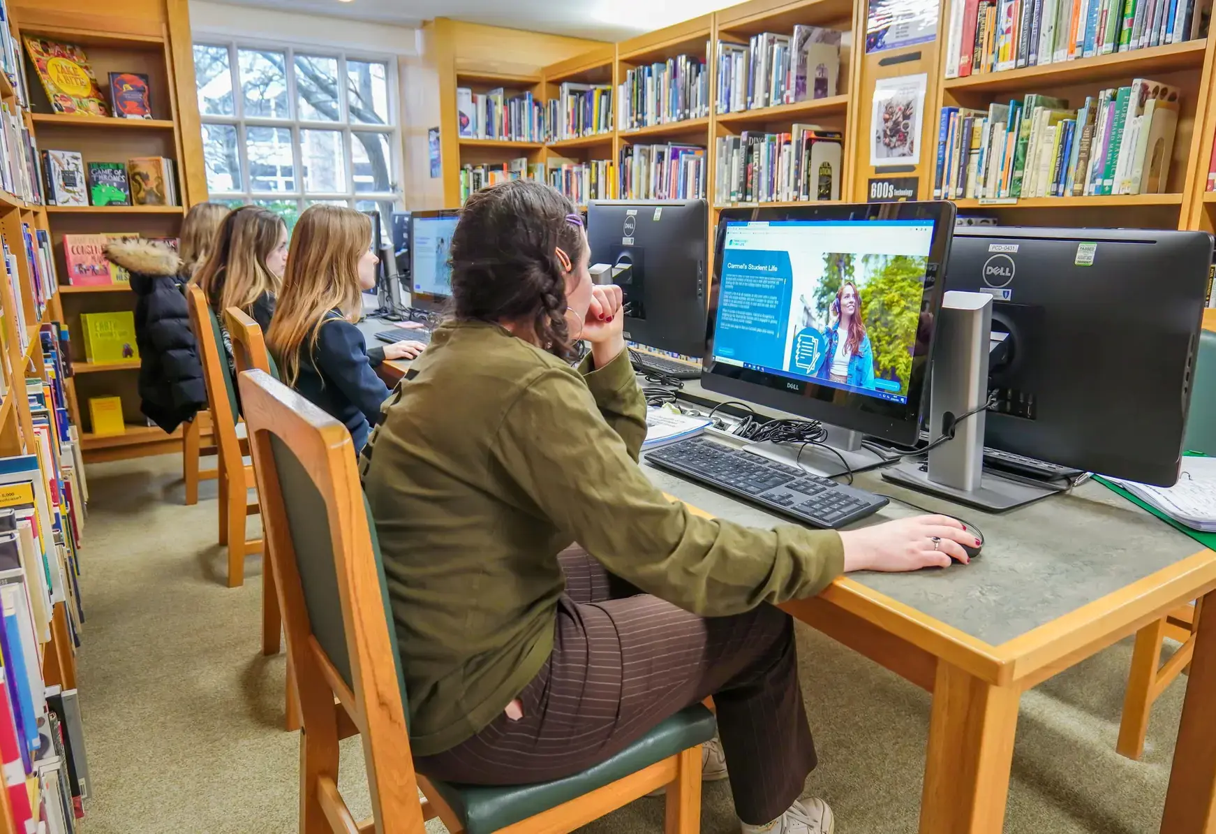 Students studying on computers