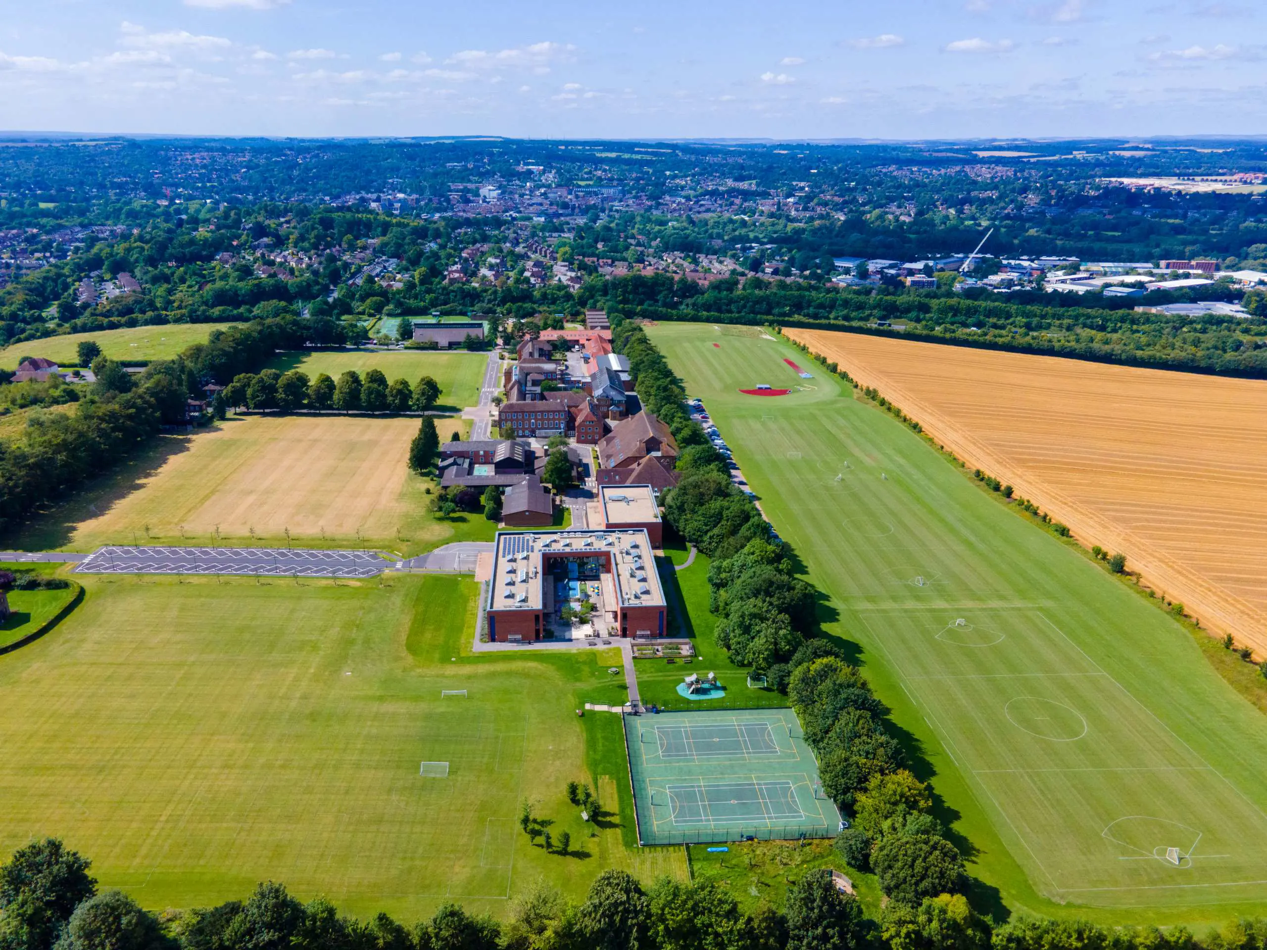 Winchester St Swithun's girls private school aerial shot of grounds