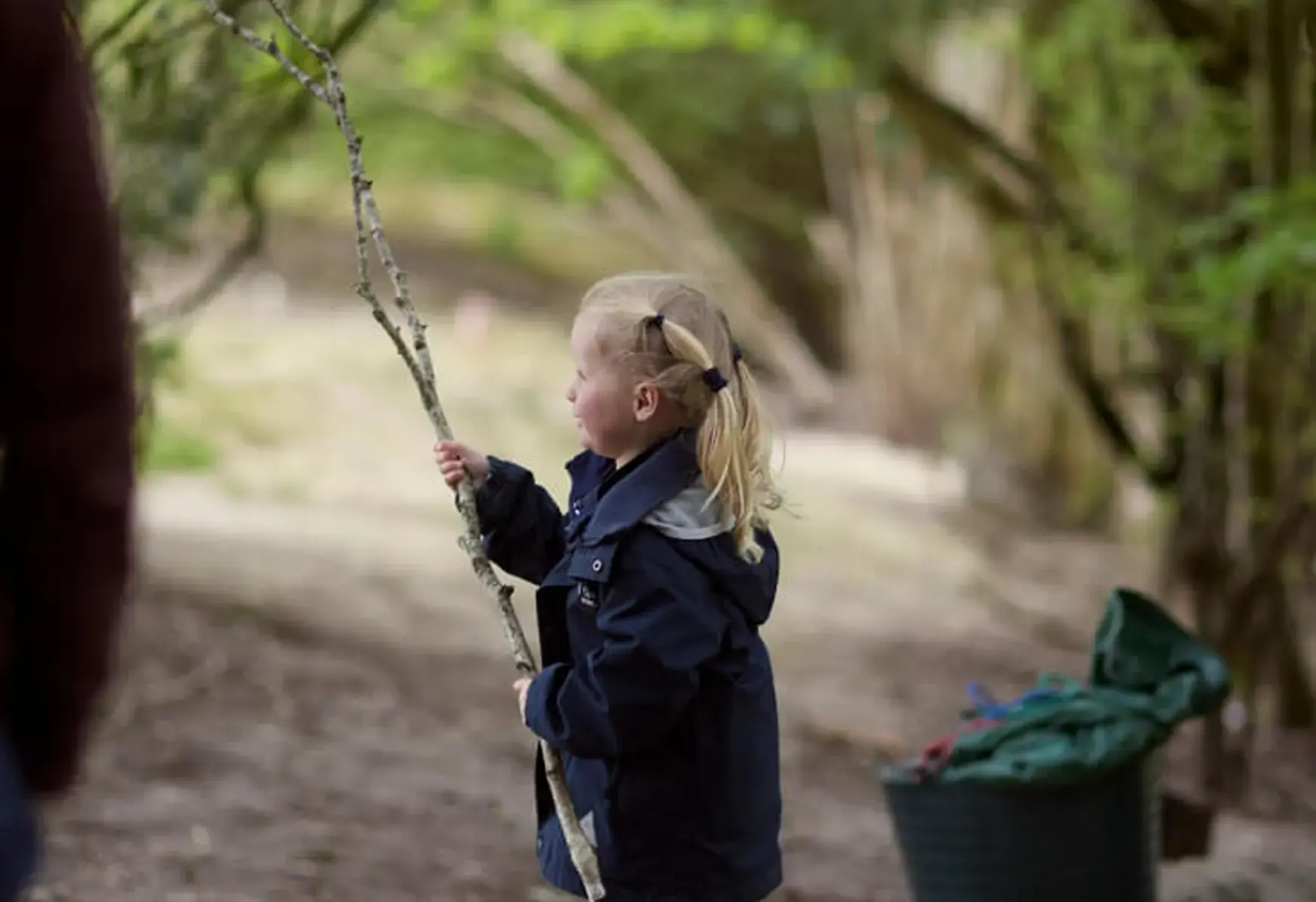 Students at St Swithun's School for girls in Hampshire learning outside at forest school outdoor classroom day award winning school