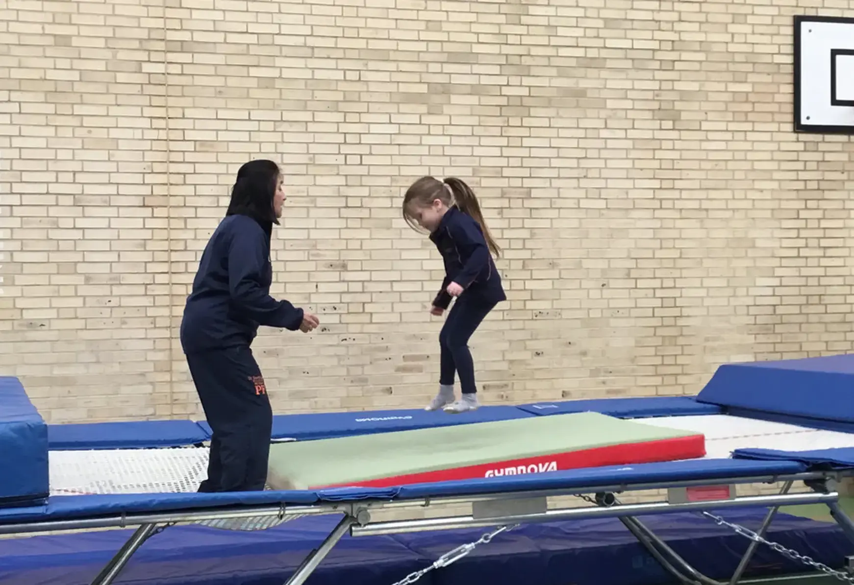 Preschool student trampoline St Swithun's Winchester Hampshire