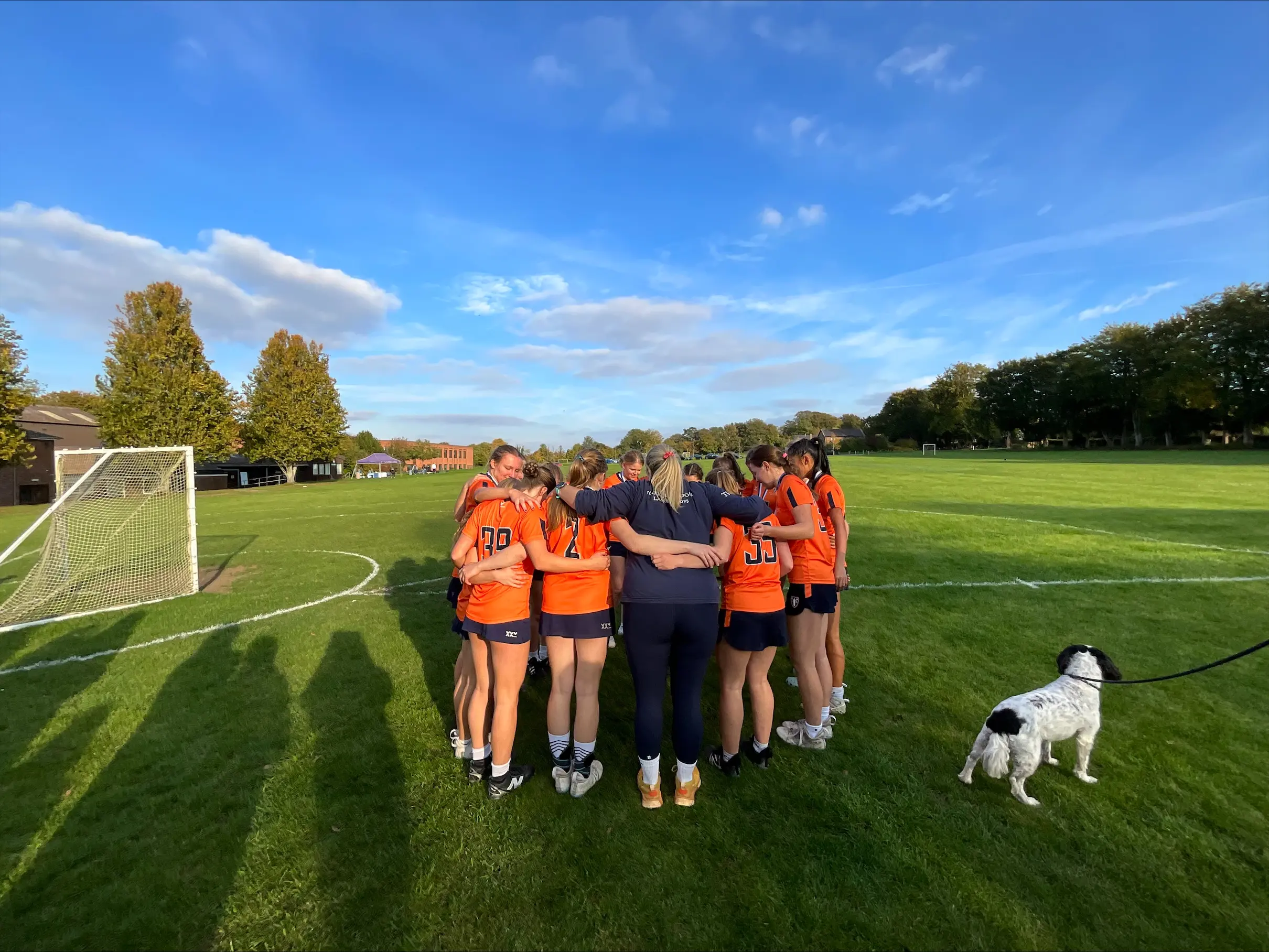 Students at St Swithun's private senior School for girls in Hampshire playing sport